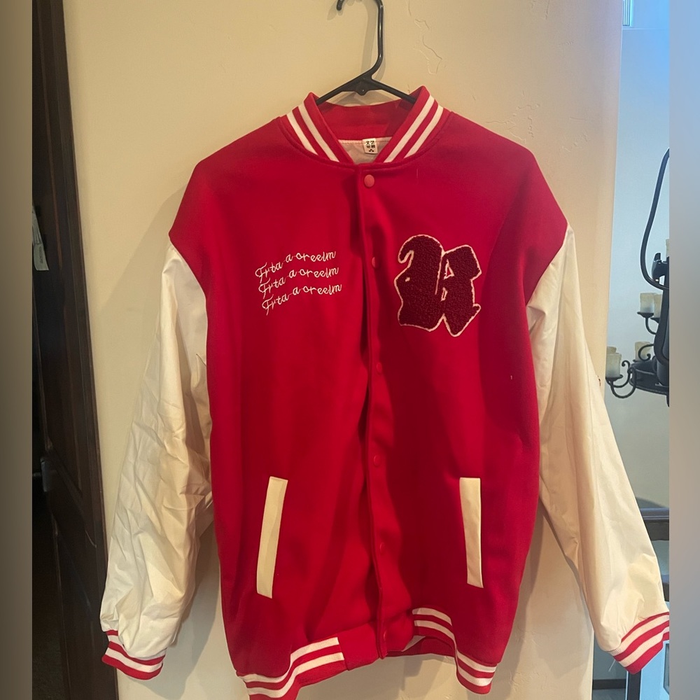 Vintage Red Varsity Letterman Jacket | Size L